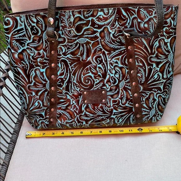 Patricia Nash Turquoise Tooled Leather Bag - Picture 12 of 16